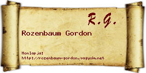 Rozenbaum Gordon névjegykártya